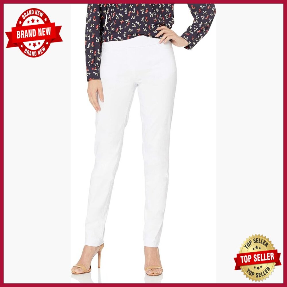 Pull-On Straight Leg Pants With Tummy Control Panel, Stretch Fabric